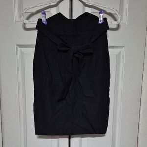 Chic Black Pencil Skirt with Bow Detail